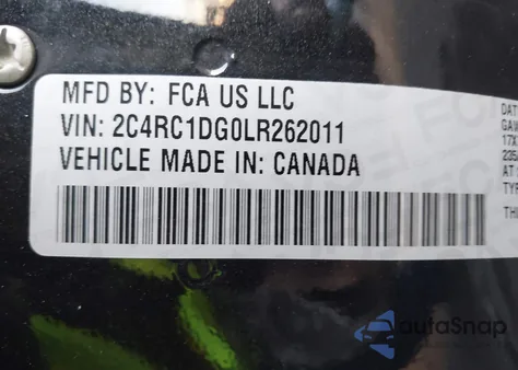 2020 Chrysler Voyager Lxi из США, поврежденный, VIN 2C4RC1DG0LR262011